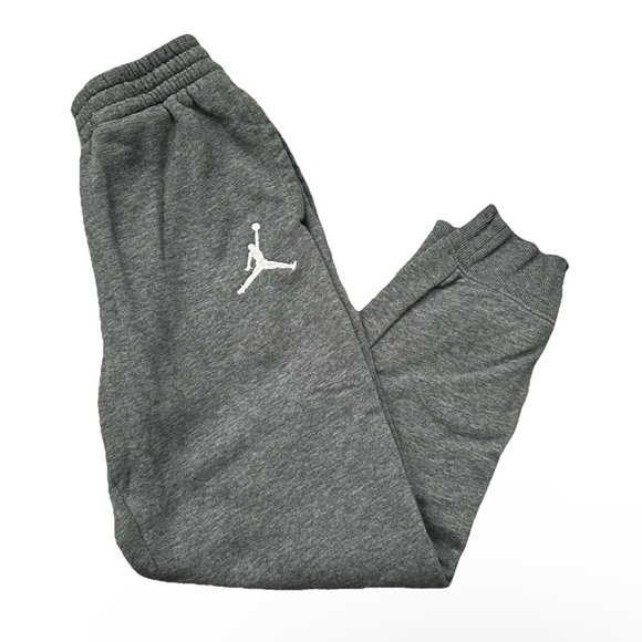 2 Pairs Of Boys Jordan Sweatpants Grey Black Size Medium (10/12) - Picture 1 of 5